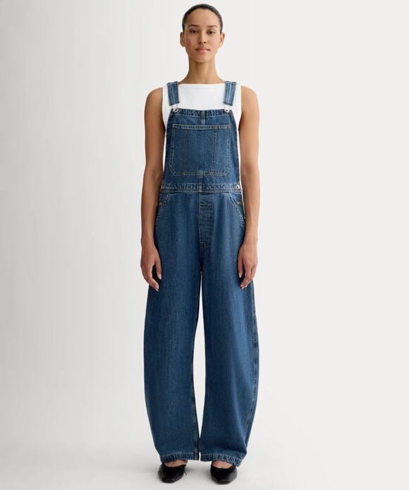 Everlane Denim - Everlane The Curve Denim Overall Barrel Leg Medium Blue Jumpsuit XS